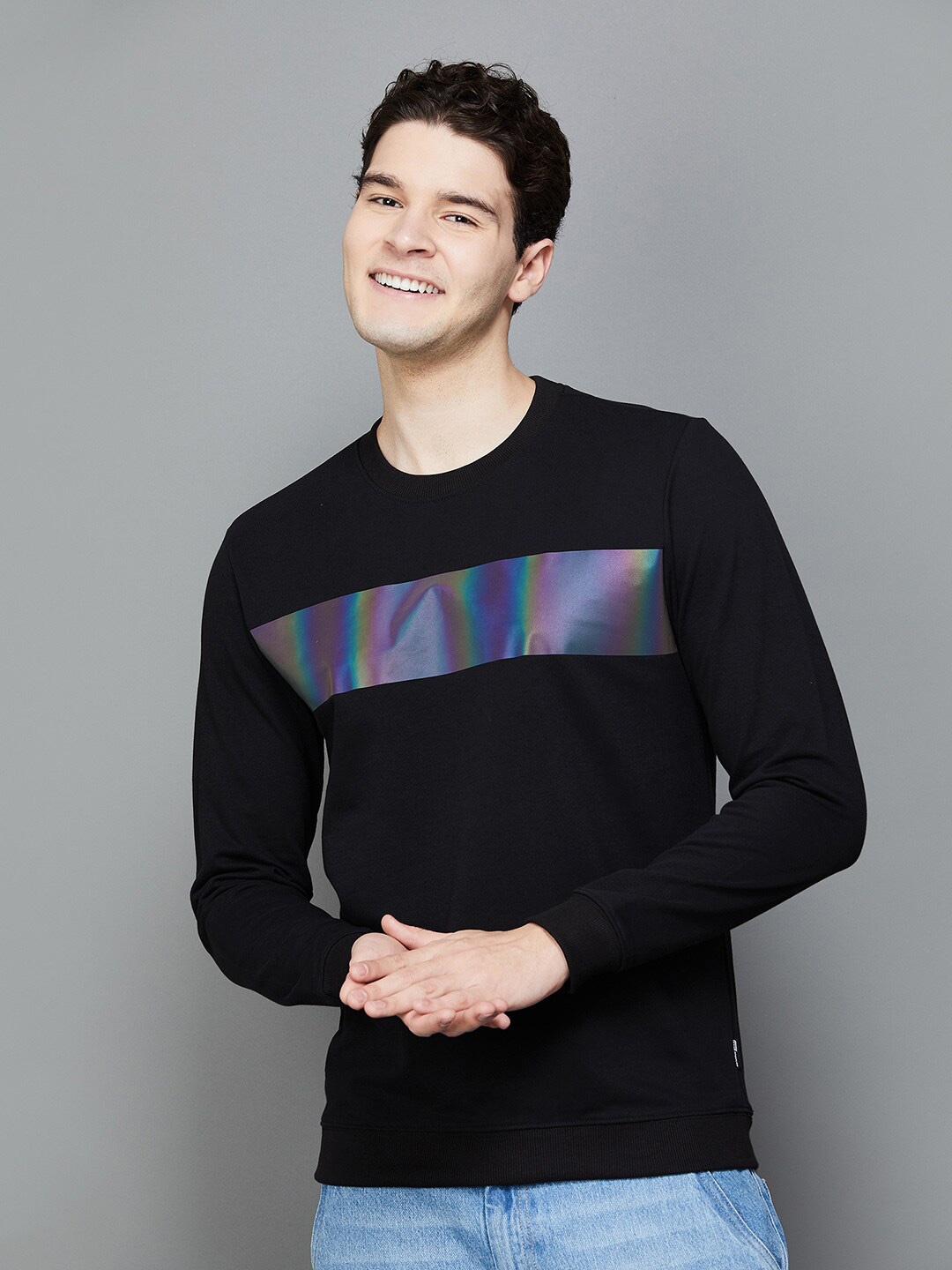 Fame Forever by Lifestyle Colourblocked Long Sleeves Cotton Pullover Sweatshirt, Black
Fame Forever by Lifestyle Colourblocked Long Sleeves Cotton Pullover Sweatshirt, Black
