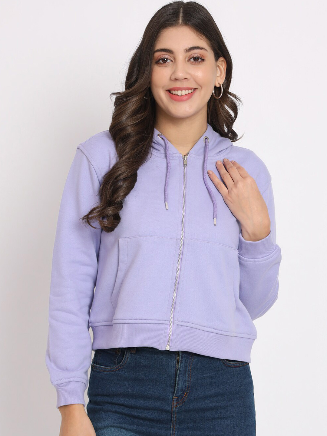 CHARMGAL Cotton Hooded Front-Open Sweatshirt, Lavender
CHARMGAL Cotton Hooded Front-Open Sweatshirt, Lavender