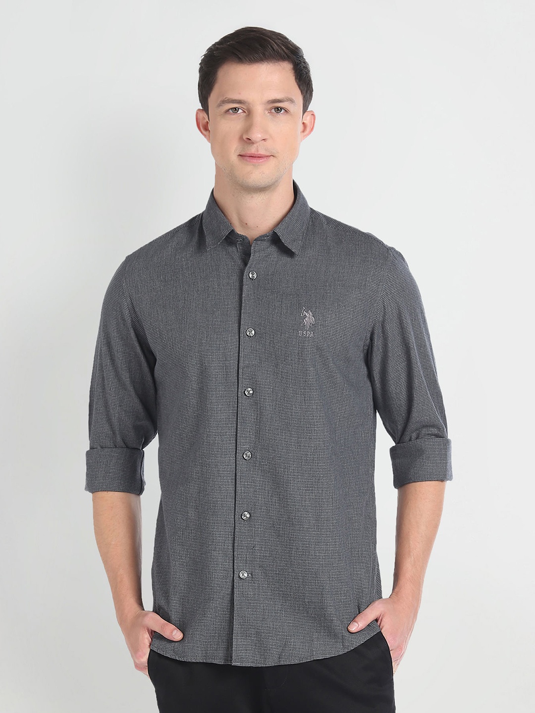 U.S. Polo Assn. Denim Co. Micro Ditsy Self Design Pure Cotton Casual Shirt, Black
U.S. Polo Assn. Denim Co. Micro Ditsy Self Design Pure Cotton Casual Shirt, Black