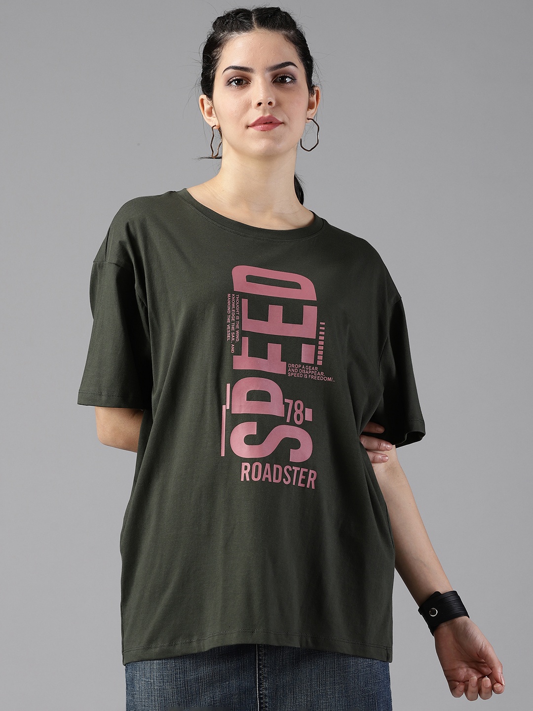 The Roadster Lifestyle Co. round neck Printed Oversized Pure-Cotton T-Shirt, Green
The Roadster Lifestyle Co. round neck Printed Oversized Pure-Cotton T-Shirt, Green