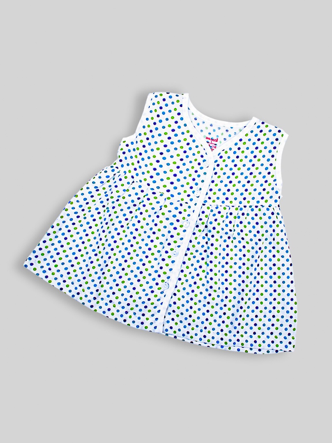 Born Babies Infant Girls Polka Dots Printed V-Neck Gathered Cotton A-Line Dress, White
Born Babies Infant Girls Polka Dots Printed V-Neck Gathered Cotton A-Line Dress, White