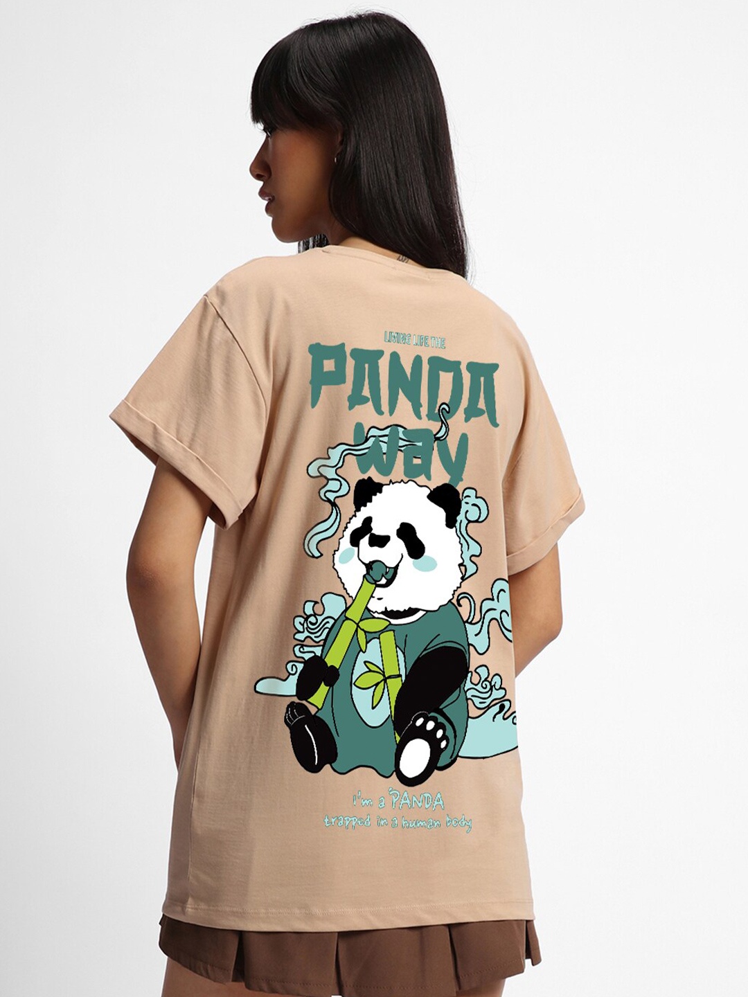Bewakoof Panda Printed Drop-Shoulder Sleeves Cotton Longline Relaxed Fit T-Shirt, Brown
Bewakoof Panda Printed Drop-Shoulder Sleeves Cotton Longline Relaxed Fit T-Shirt, Brown