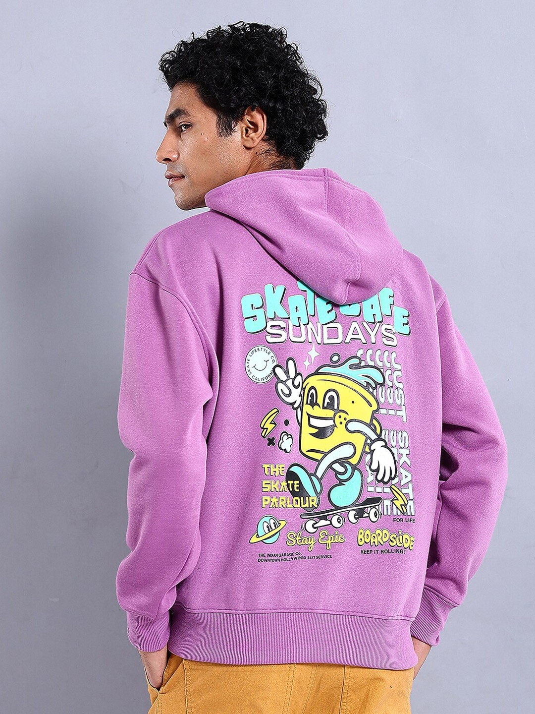 The Indian Garage Co Graphic Back Printed Hooded Oversized Pullover Sweatshirt, Purple
The Indian Garage Co Graphic Back Printed Hooded Oversized Pullover Sweatshirt, Purple