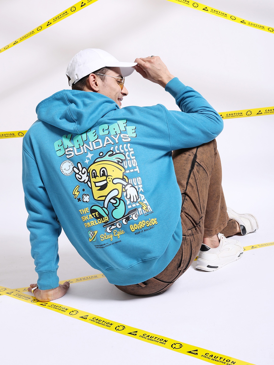 The Indian Garage Co Graphic Back Printed Hooded Oversized Pullover Sweatshirt, Blue
The Indian Garage Co Graphic Back Printed Hooded Oversized Pullover Sweatshirt, Blue