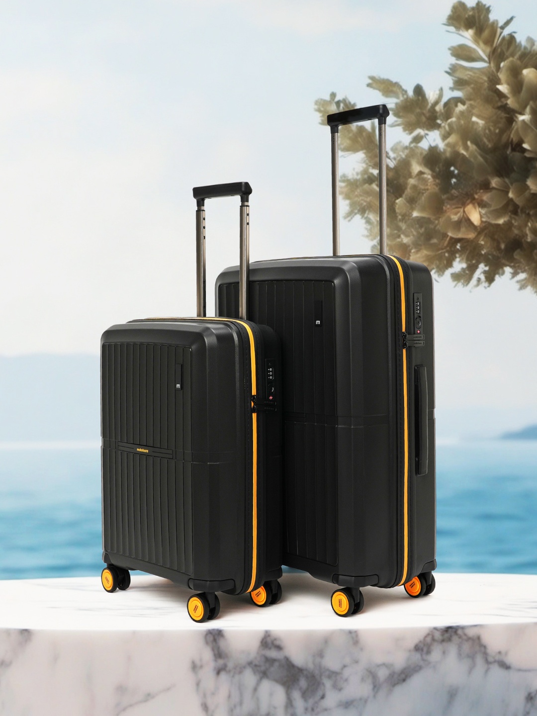 MOKOBARA The Aviator Set of 2 Cabin & Medium Textured Hard Trolley Bag - 37 & 65 L, Black
MOKOBARA The Aviator Set of 2 Cabin & Medium Textured Hard Trolley Bag - 37 & 65 L, Black