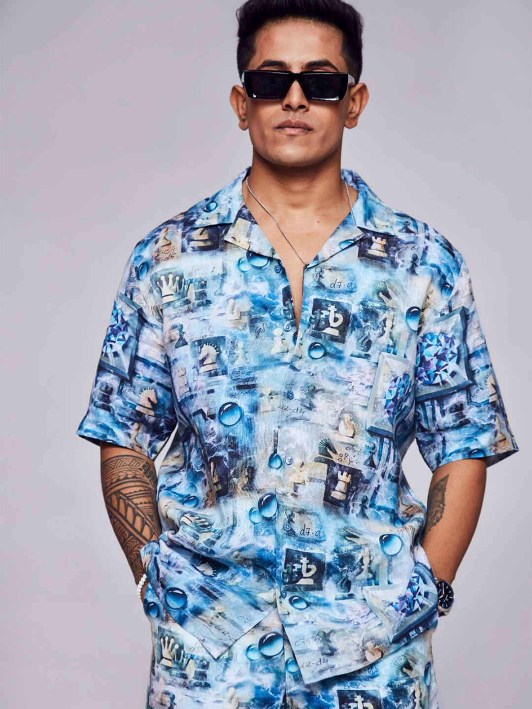 ADDY'S for men Comfort Conversational Printed Notched Lapel Collar Linen Casual Shirt, Turquoise blue
ADDY'S for men Comfort Conversational Printed Notched Lapel Collar Linen Casual Shirt, Turquoise blue