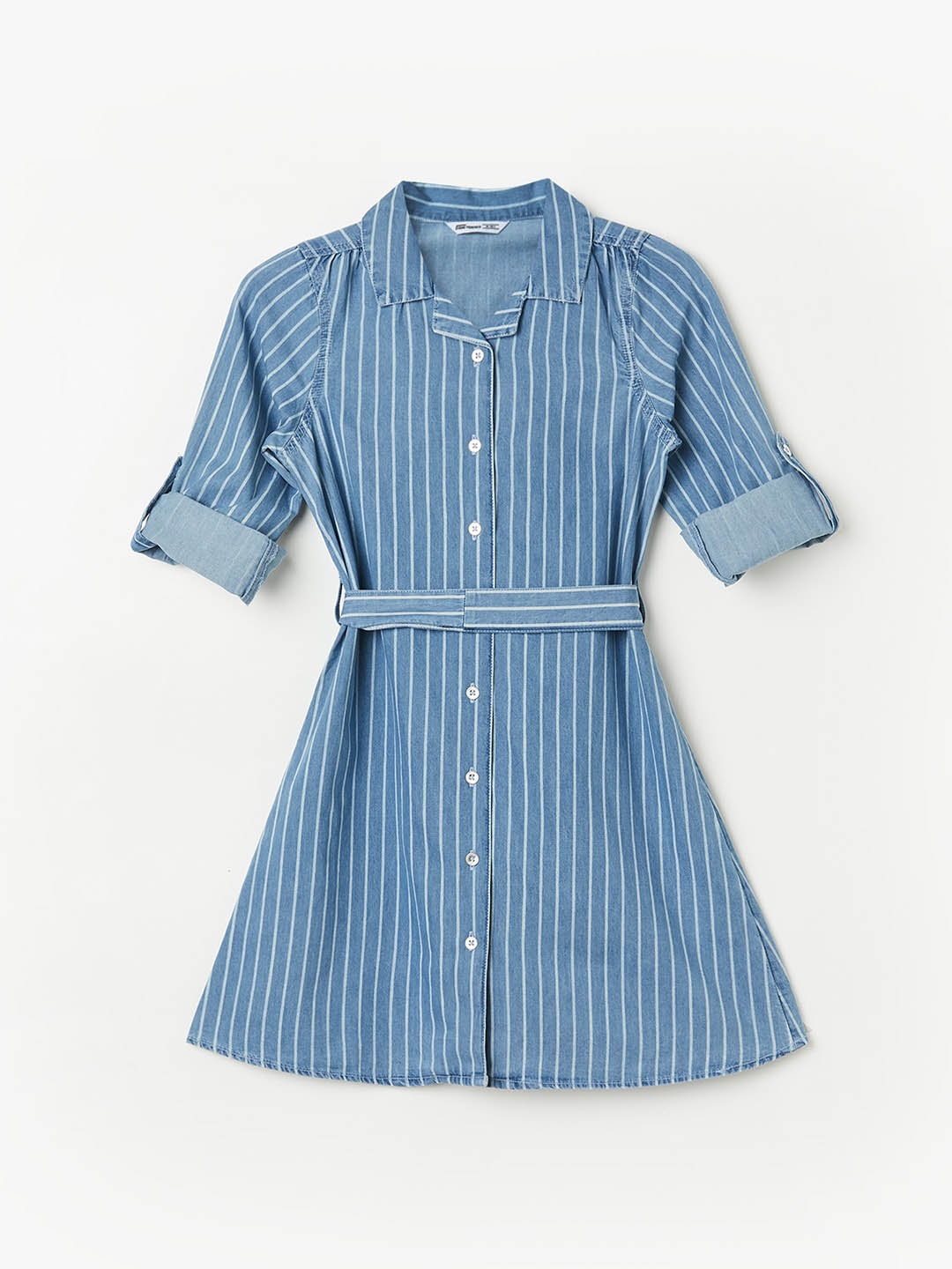 Fame Forever by Lifestyle Girls Striped Shirt Collar Roll-Up Sleeves Belted Shirt Dress, Blue
Fame Forever by Lifestyle Girls Striped Shirt Collar Roll-Up Sleeves Belted Shirt Dress, Blue