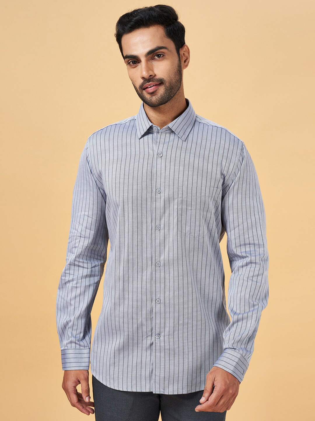 BYFORD by Pantaloons Vertical Stripes Slim Fit Opaque Pure Cotton Casual Shirt, Grey
BYFORD by Pantaloons Vertical Stripes Slim Fit Opaque Pure Cotton Casual Shirt, Grey