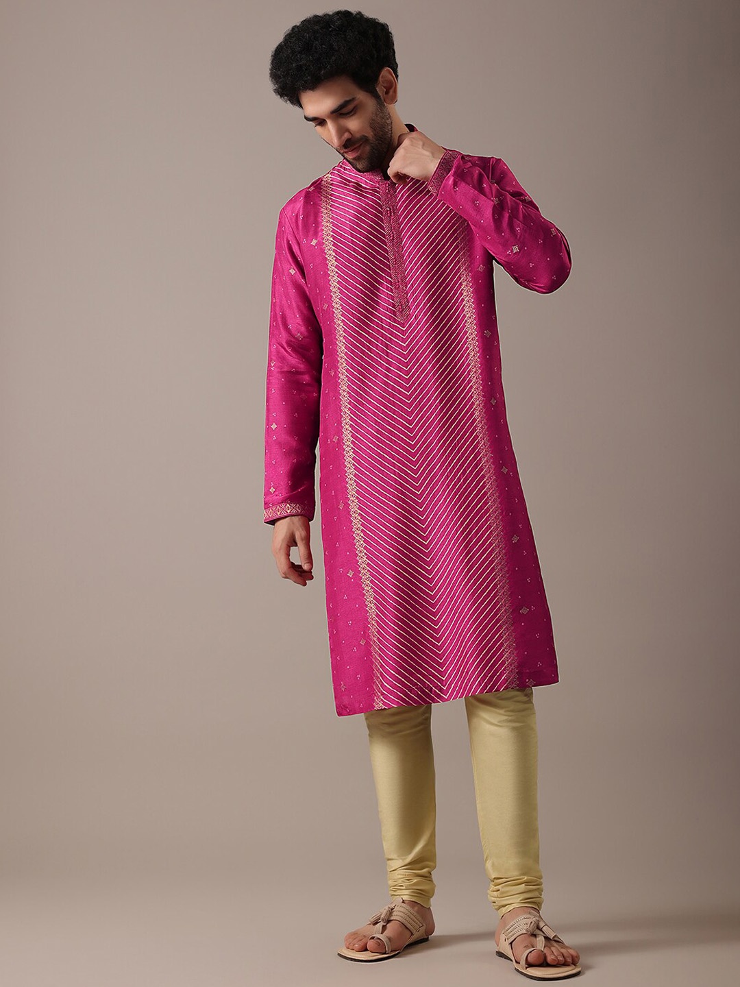 KALKI Fashion Ethnic Motif Woven Design Mandarin Collar Straight Kurta With Churidar, Pink
KALKI Fashion Ethnic Motif Woven Design Mandarin Collar Straight Kurta With Churidar, Pink