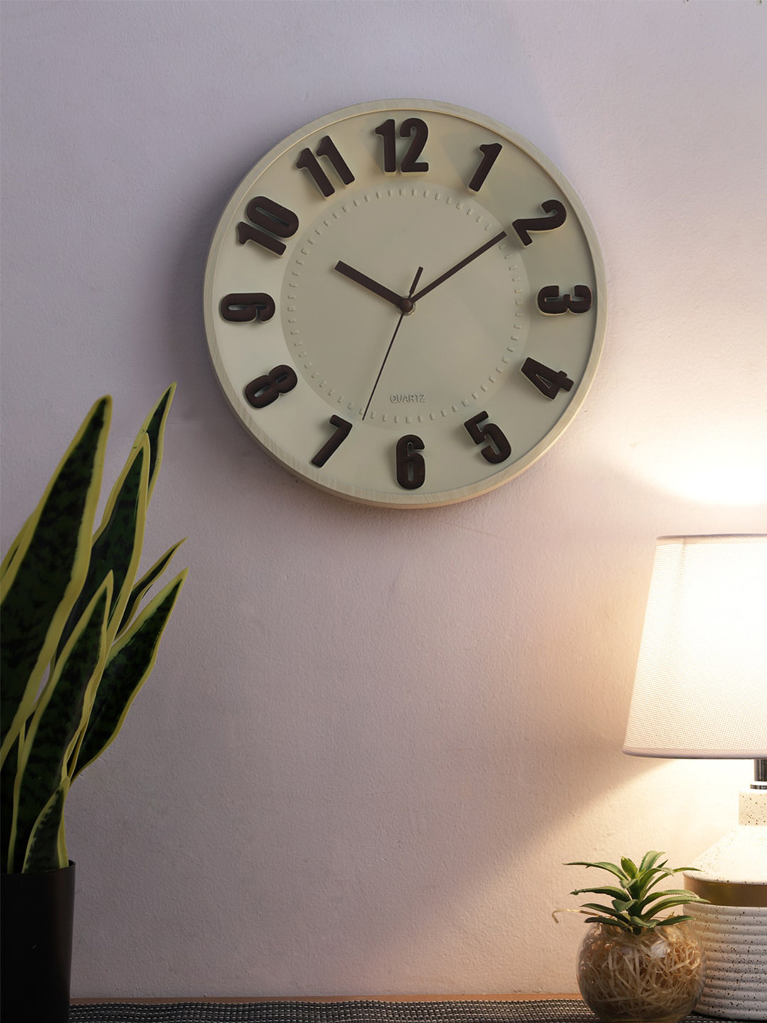 House Of Accessories Cream-Coloured & Black Contemporary Wall Clock 
House Of Accessories Cream-Coloured & Black Contemporary Wall Clock