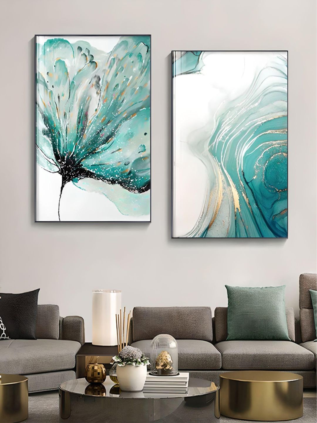 THE HANDMADE FLAIR Blue & Beige 2 Pieces Floral Jade Marble Prints Printed Wall Arts
THE HANDMADE FLAIR Blue & Beige 2 Pieces Floral Jade Marble Prints Printed Wall Arts