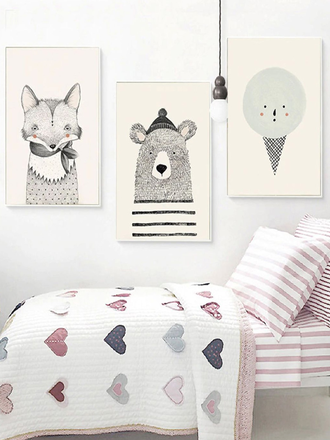 THE HANDMADE FLAIR Off White & Black 3 Pieces Woodland Animals Nursery Framed Wall Arts
THE HANDMADE FLAIR Off White & Black 3 Pieces Woodland Animals Nursery Framed Wall Arts