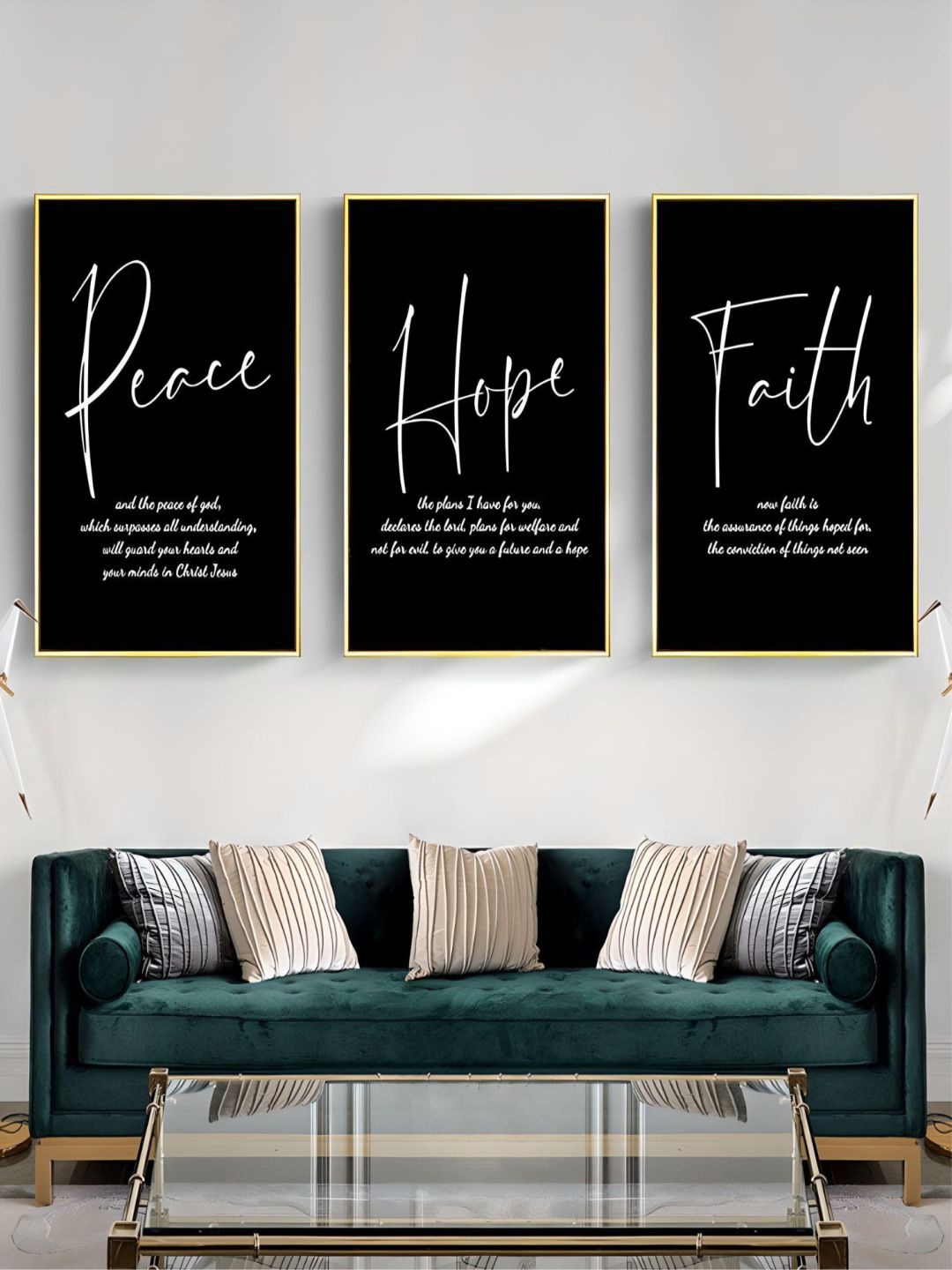 THE HANDMADE FLAIR Black 3 Pieces Peace Hope Faith Motivational Posters Canvas Wall Art
THE HANDMADE FLAIR Black 3 Pieces Peace Hope Faith Motivational Posters Canvas Wall Art