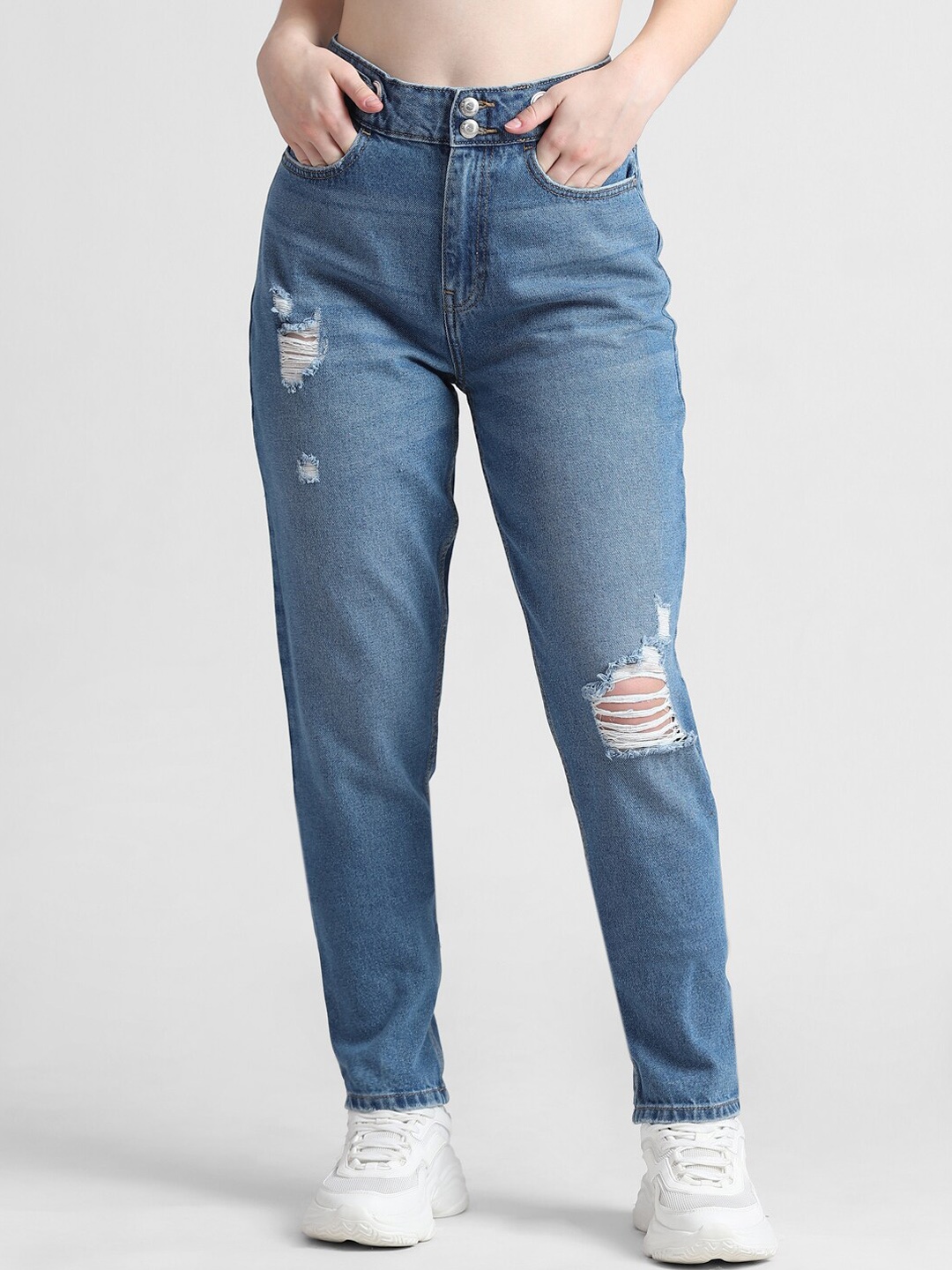 ONLY Women Straight Fit High-Rise Mildly Distressed Light Fade Pure Cotton Jeans, Blue
ONLY Women Straight Fit High-Rise Mildly Distressed Light Fade Pure Cotton Jeans, Blue