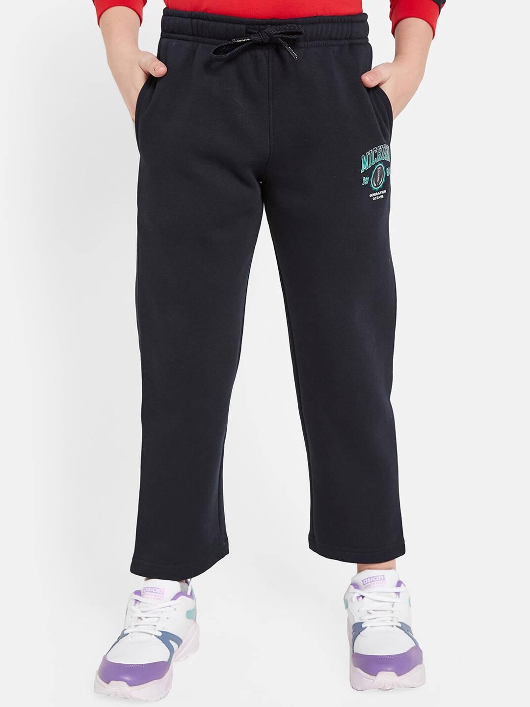 Octave Boys Fleece & Cotton Track Pants, Navy blue