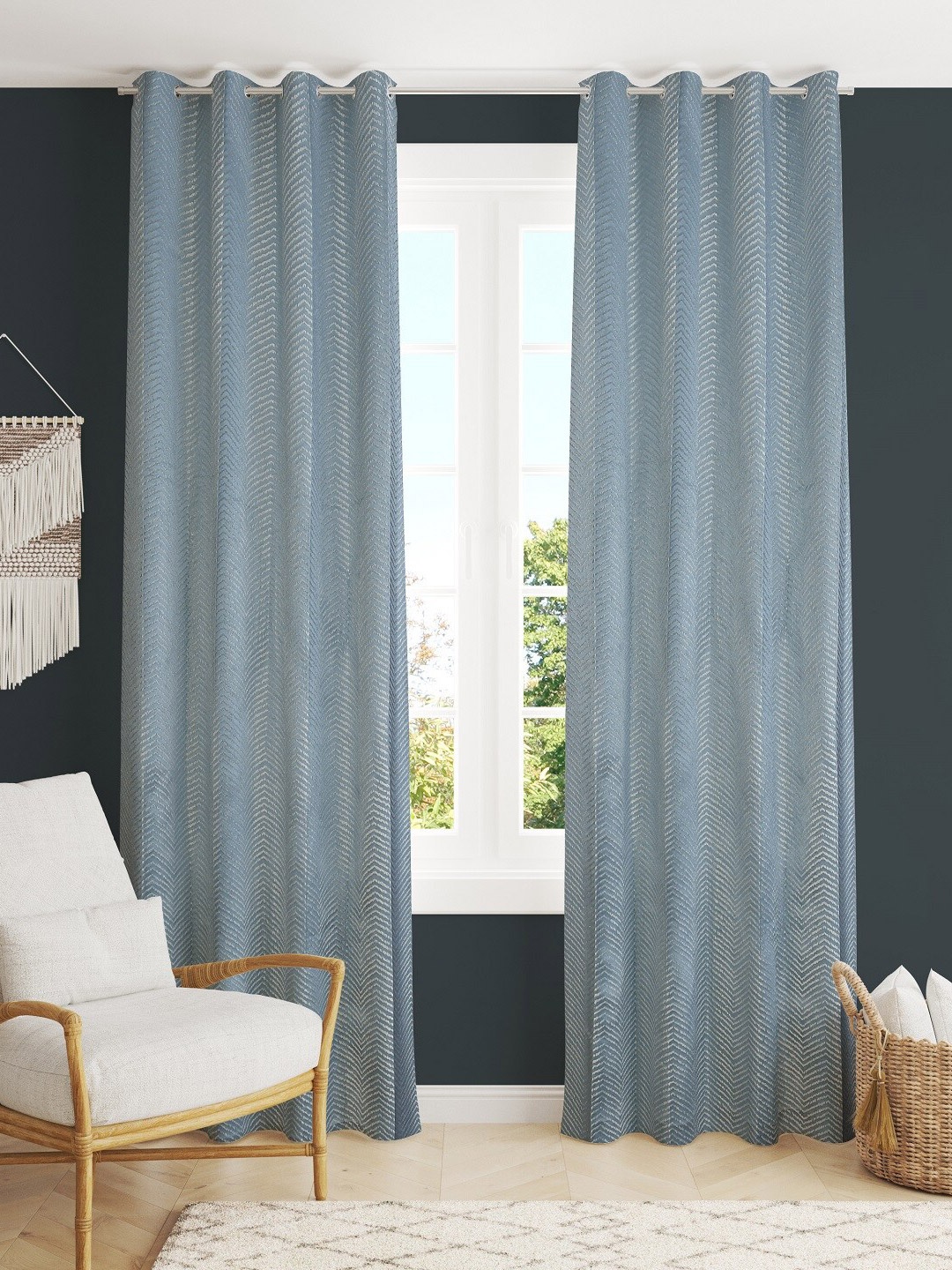 EISMOURAH Grey & White 2 Pieces Jacquard Embroidered Room Darkening Long Door Curtains
EISMOURAH Grey & White 2 Pieces Jacquard Embroidered Room Darkening Long Door Curtains