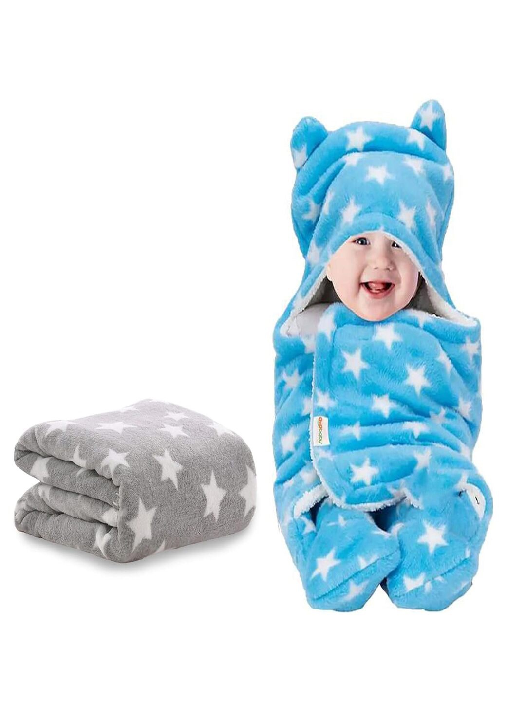 OyO Baby Infants Kids Grey 2 Pieces Star Printed 350 GSM Fleece Reversible Baby Blankets
OyO Baby Infants Kids Grey 2 Pieces Star Printed 350 GSM Fleece Reversible Baby Blankets