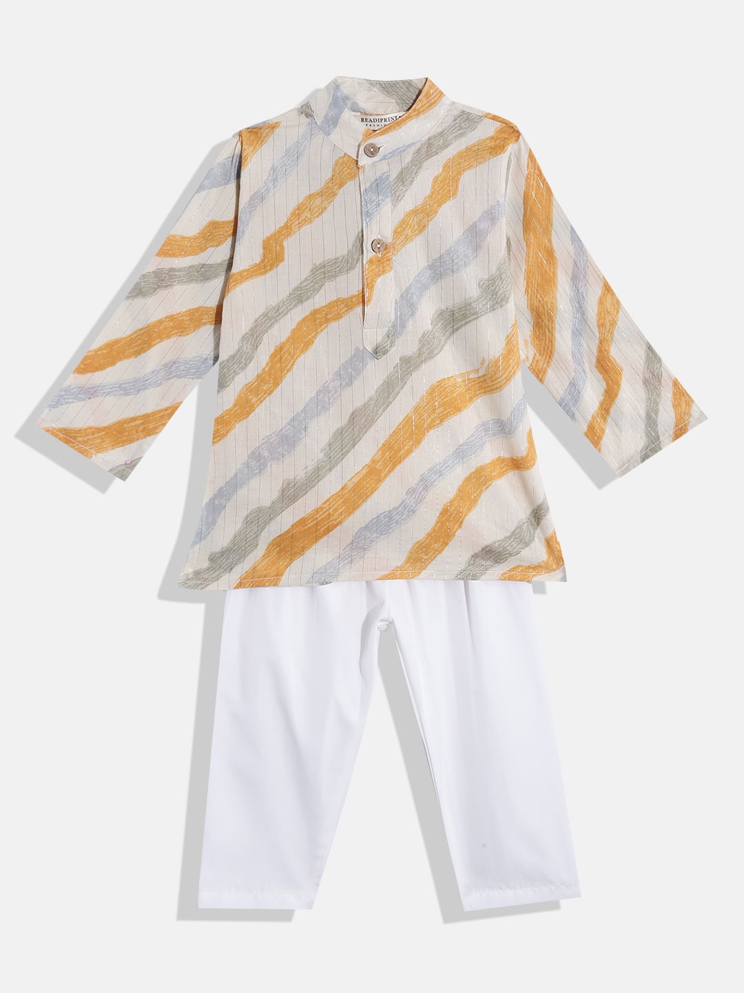Readiprint Boys Leheriya Printed Regular Pure Cotton Kurta with Pyjamas, Cream
Readiprint Boys Leheriya Printed Regular Pure Cotton Kurta with Pyjamas, Cream