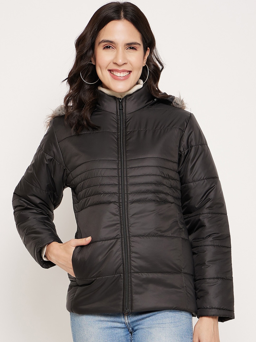 BETTER THINK Windcheater and Water Resistant Faux Fur Trim Hooded Padded Jacket, Black
BETTER THINK Windcheater and Water Resistant Faux Fur Trim Hooded Padded Jacket, Black