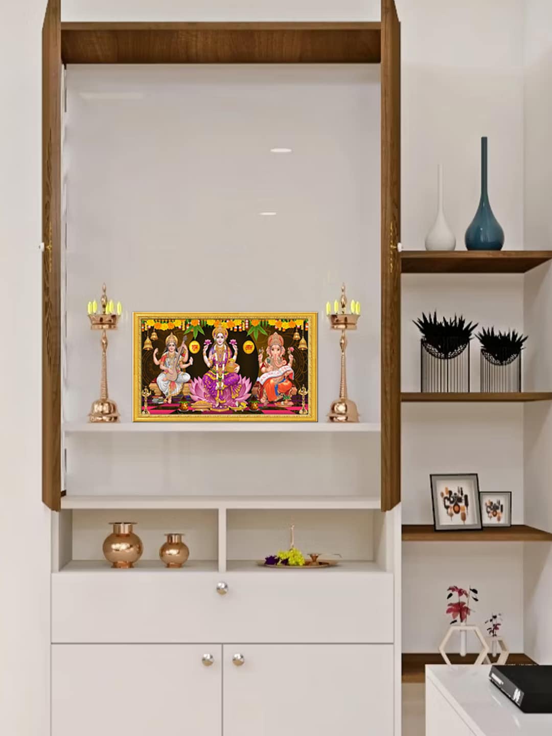 999Store Brown & Golden Goddess Lakshmi Saraswati Mata With Ganesh Photo Frame Wall Art
999Store Brown & Golden Goddess Lakshmi Saraswati Mata With Ganesh Photo Frame Wall Art