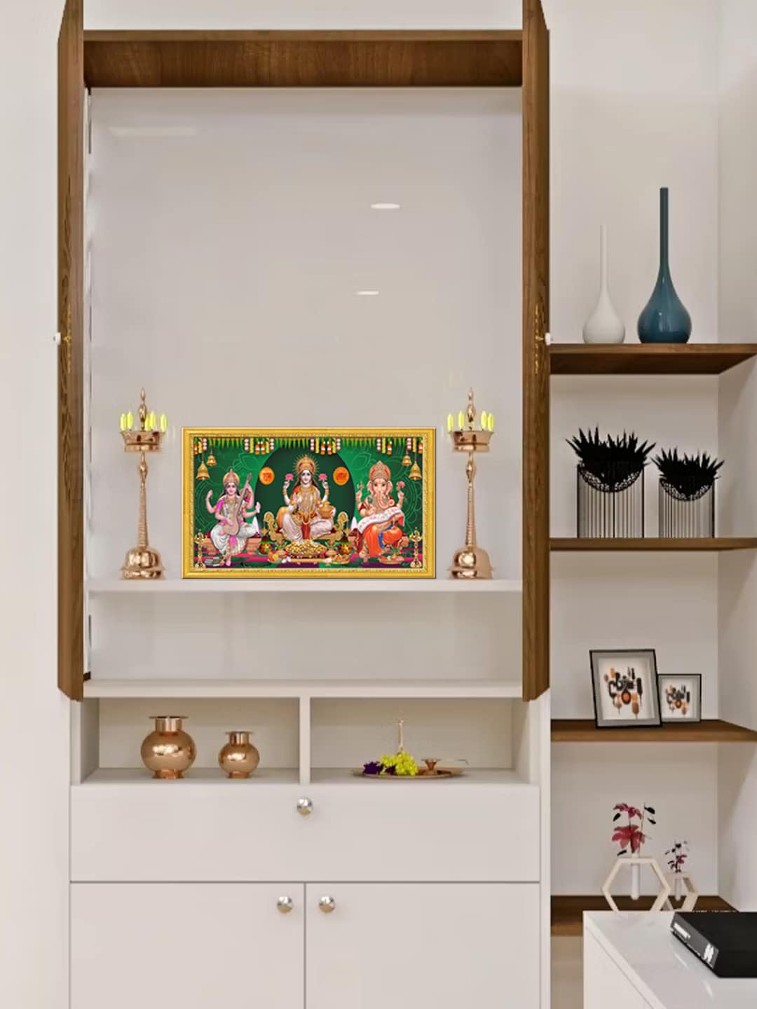 999Store Green Goddess Lakshmi Mata Saraswati Mata & Ganesh Photo Frame Wall Painting Art
999Store Green Goddess Lakshmi Mata Saraswati Mata & Ganesh Photo Frame Wall Painting Art
