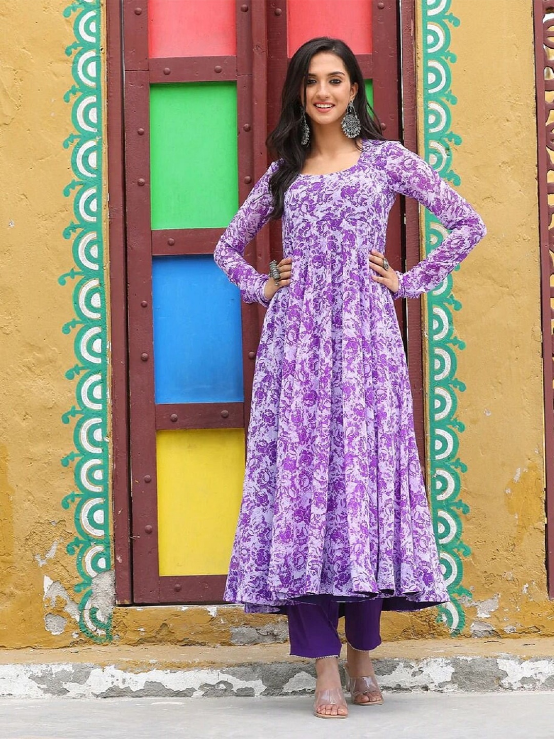 APNISHA Floral Printed Scoop Neck Pleated Detailed Fit & Flare Midi Ethnic Dress, Lavender
APNISHA Floral Printed Scoop Neck Pleated Detailed Fit & Flare Midi Ethnic Dress, Lavender