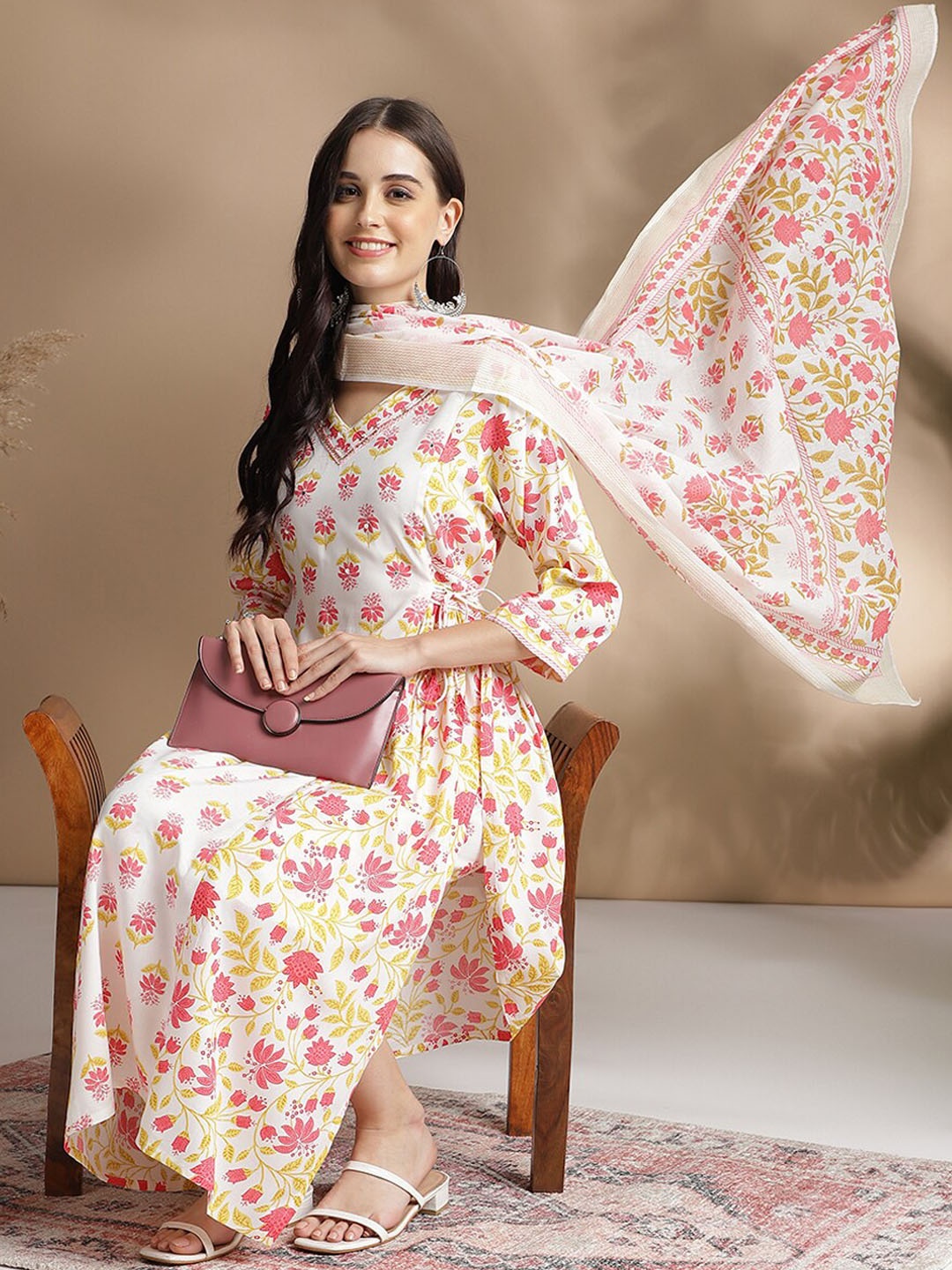 RAJGRANTH Ethnic Motif Printed Pure Cotton Straight A-Line Kurta With Trousers & Dupatta, White
RAJGRANTH Ethnic Motif Printed Pure Cotton Straight A-Line Kurta With Trousers & Dupatta, White