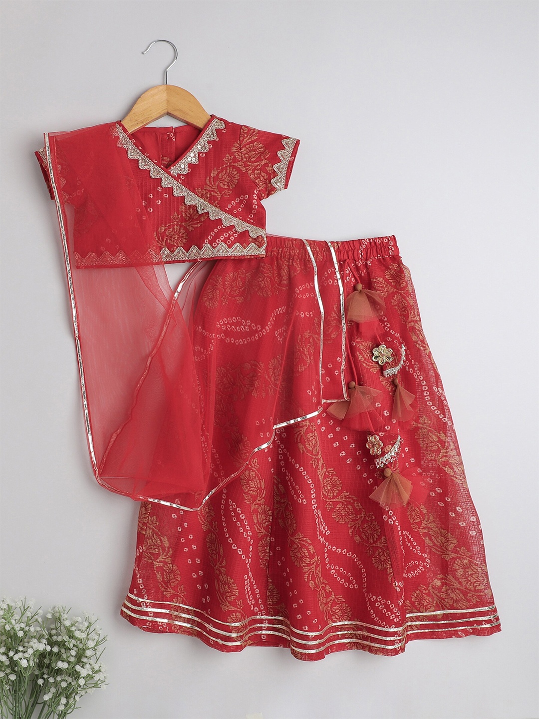 The Magic Wand Girls Printed Gotta Patti Ready to Wear Lehenga & Blouse With Dupatta, Red
The Magic Wand Girls Printed Gotta Patti Ready to Wear Lehenga & Blouse With Dupatta, Red