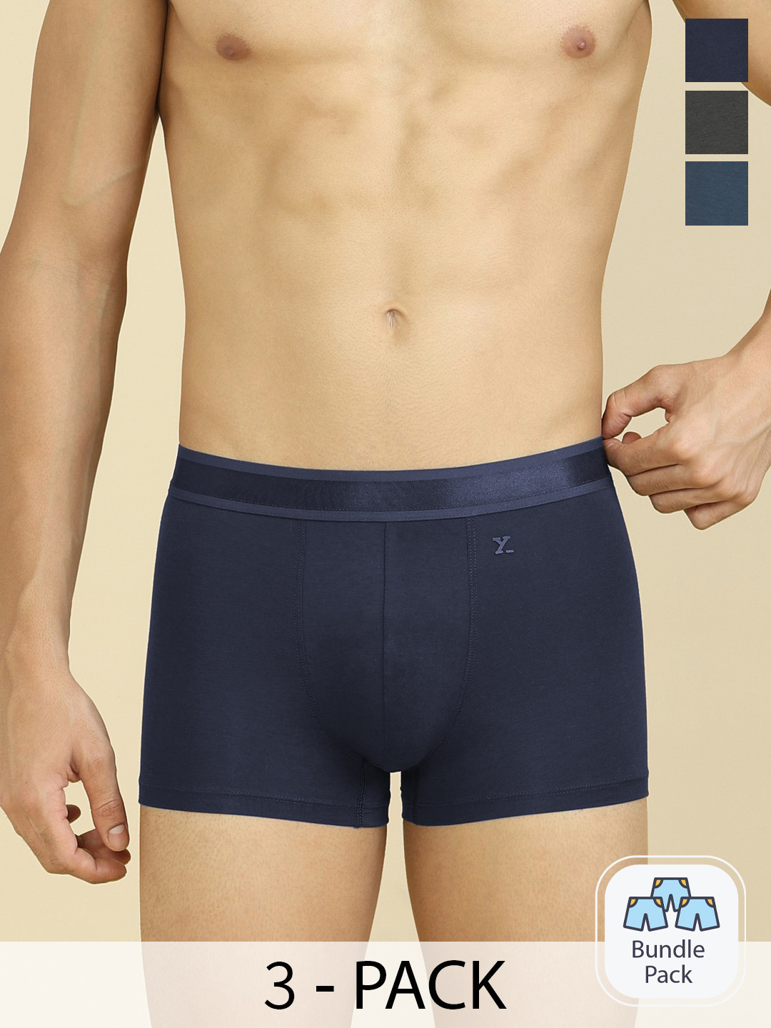 XYXX Pack Of 3 Crest IntelliCraft Supima Cotton Modal Breathability Trunks XYTRNK3PCKN972, Blue
XYXX Pack Of 3 Crest IntelliCraft Supima Cotton Modal Breathability Trunks XYTRNK3PCKN972, Blue