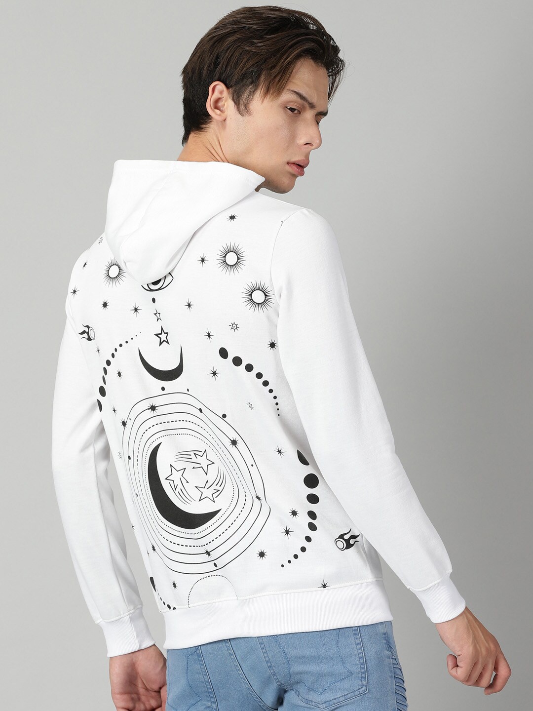 Rodzen Conversational Printed Hooded Neck Long Sleeve Fleece Pullover Sweatshirt, White
Rodzen Conversational Printed Hooded Neck Long Sleeve Fleece Pullover Sweatshirt, White