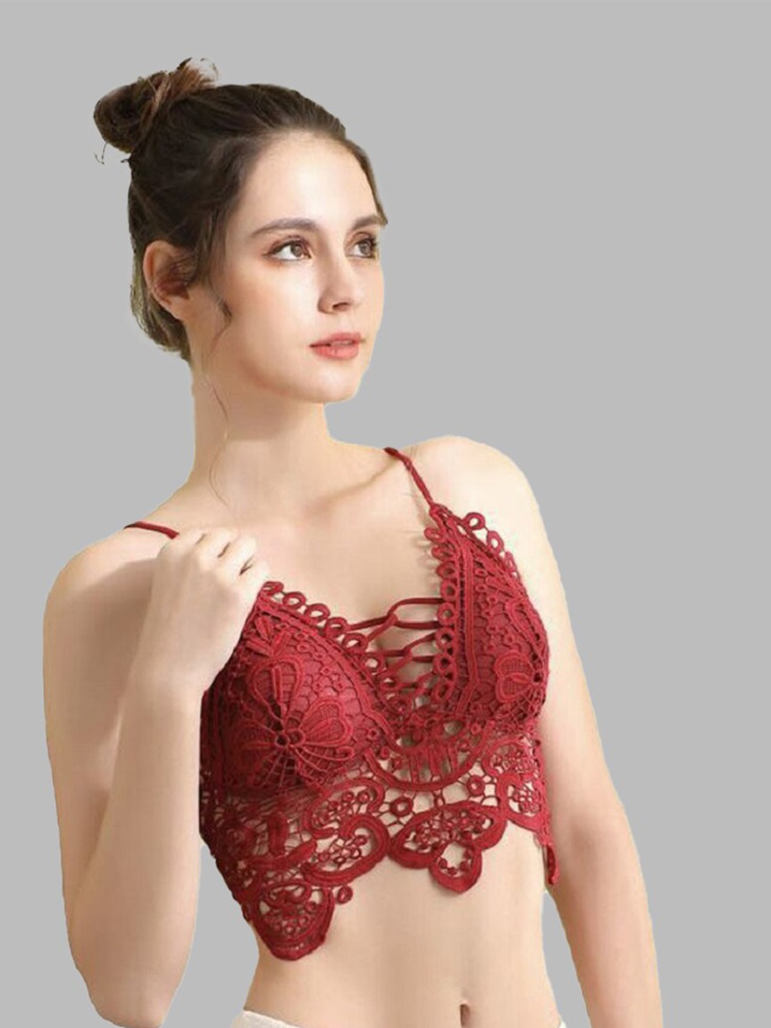 FIMBUL Floral Self Design Half Coverage All Day Comfort Lightly Padded Cotton Bralette Bra, Red
FIMBUL Floral Self Design Half Coverage All Day Comfort Lightly Padded Cotton Bralette Bra, Red
