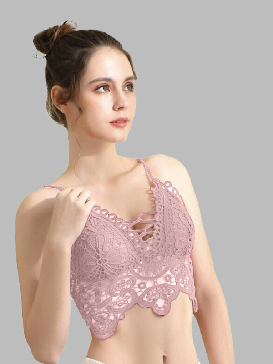FIMBUL Floral Self Design Half Coverage All Day Comfort Lightly Padded Cotton Bralette Bra, Pink
FIMBUL Floral Self Design Half Coverage All Day Comfort Lightly Padded Cotton Bralette Bra, Pink