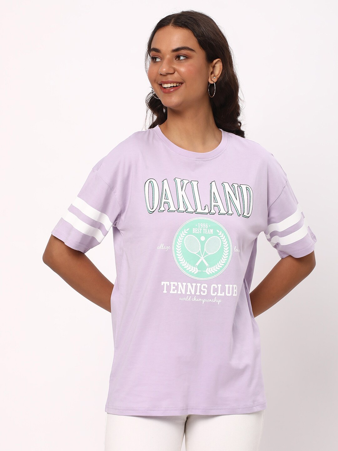 R&B Typography Printed Drop-Shoulder Sleeves Regular Fit Cotton Tshirts, Purple
R&B Typography Printed Drop-Shoulder Sleeves Regular Fit Cotton Tshirts, Purple