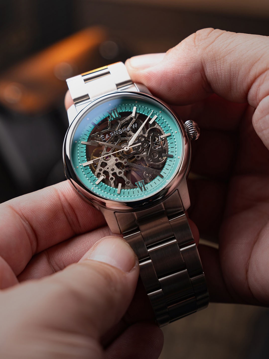 EARNSHAW Men Stainless Steel Bracelet Style Analogue Automatic Motion Watch ES-8290-11, Blue
EARNSHAW Men Stainless Steel Bracelet Style Analogue Automatic Motion Watch ES-8290-11, Blue