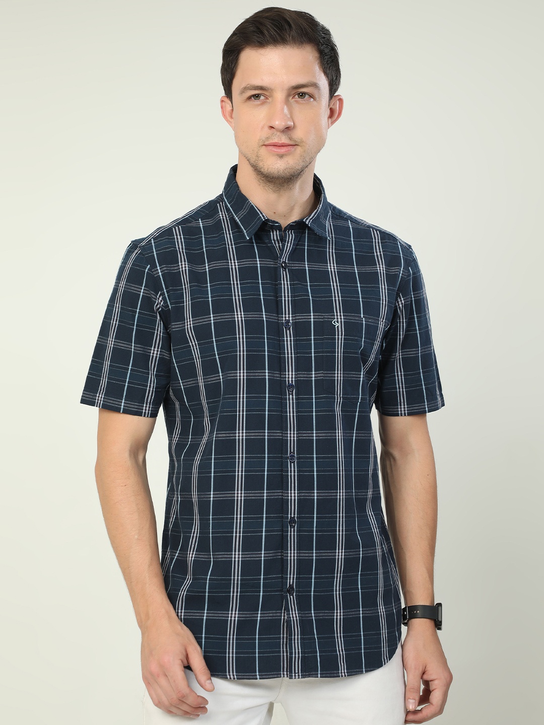 Classic Polo India Slim Tartan Checks Slim Fit Cotton Casual Shirt, Navy blue
Classic Polo India Slim Tartan Checks Slim Fit Cotton Casual Shirt, Navy blue