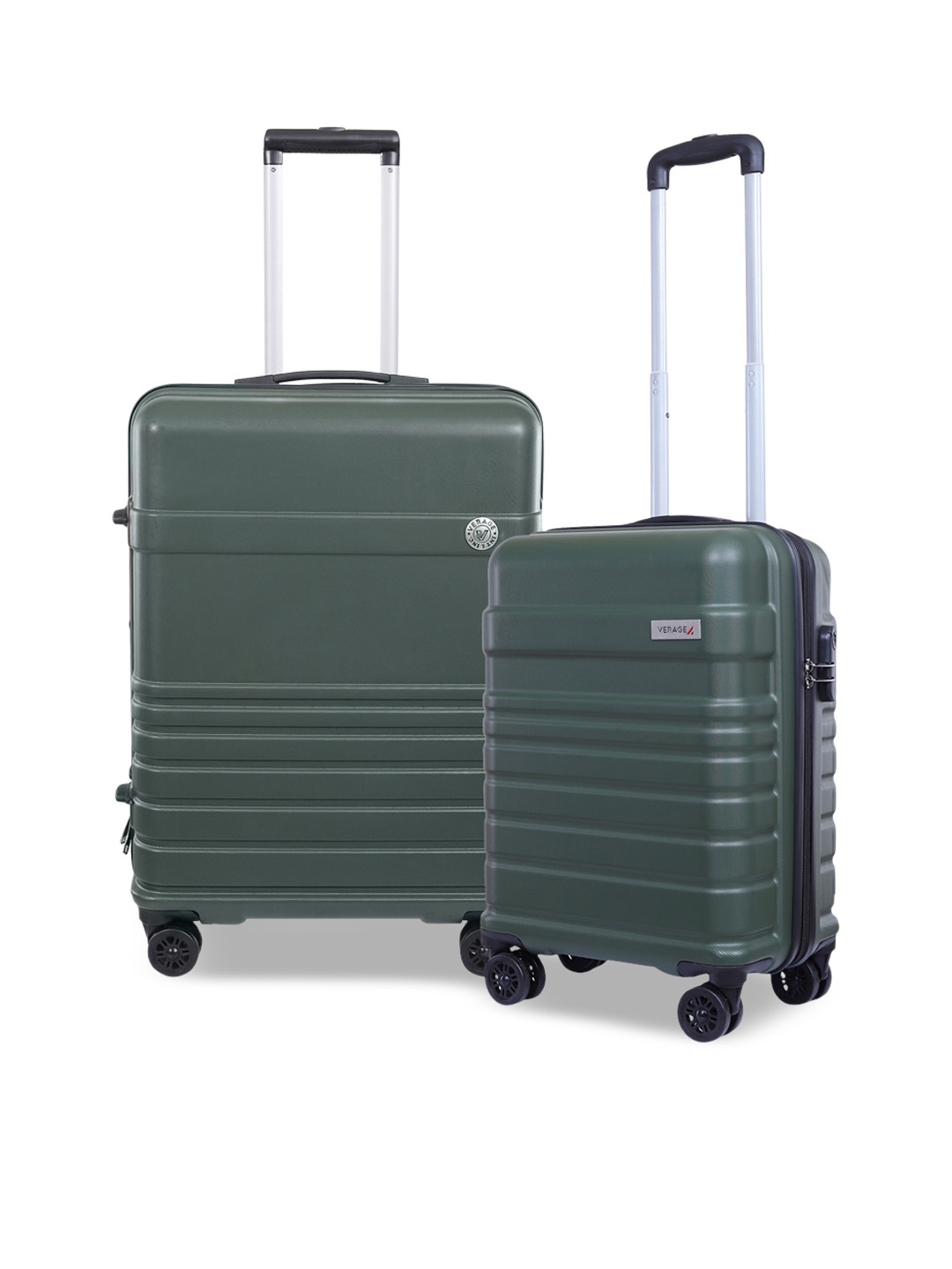 VERAGE Set of 2 Textured Hard-Sided Cabin & Medium Check-in Trolley Suitcase, Green
VERAGE Set of 2 Textured Hard-Sided Cabin & Medium Check-in Trolley Suitcase, Green