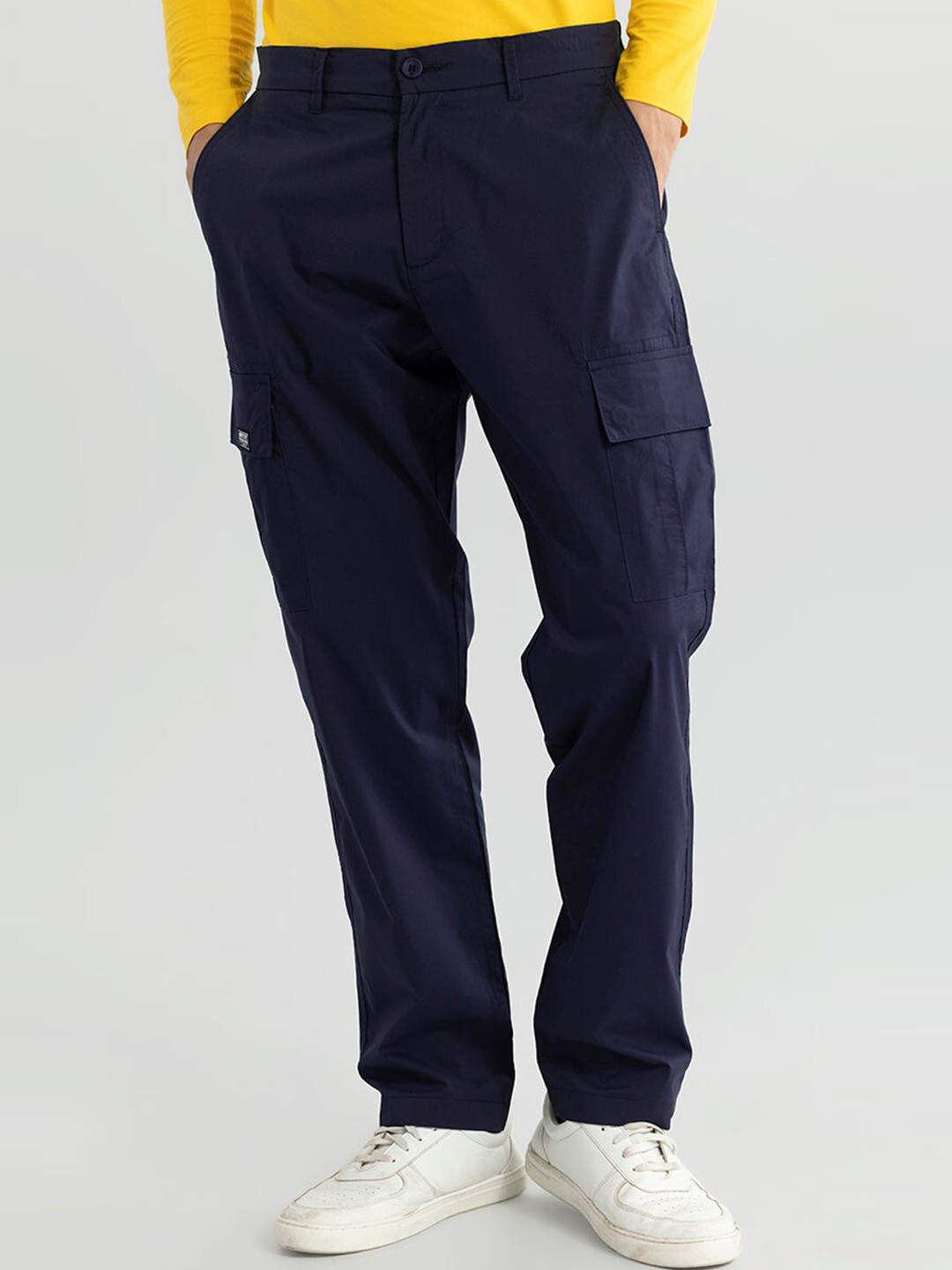 Snitch Men Navy Blue Smart Loose Fit Cargos 
Snitch Men Navy Blue Smart Loose Fit Cargos