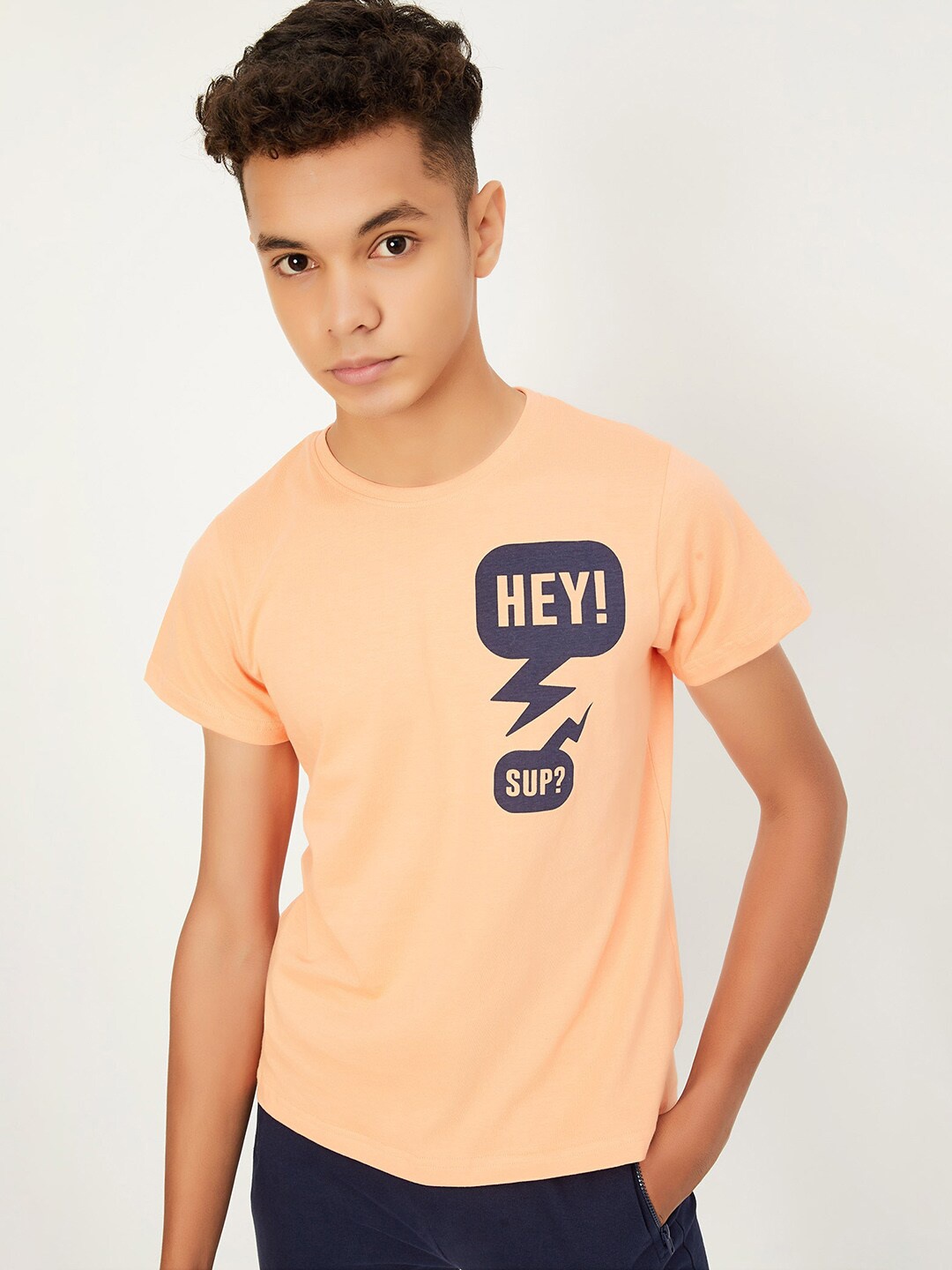 max Boys Typography Printed Round Neck Short Sleeves Cotton Regular T-shirt, Orange
max Boys Typography Printed Round Neck Short Sleeves Cotton Regular T-shirt, Orange
