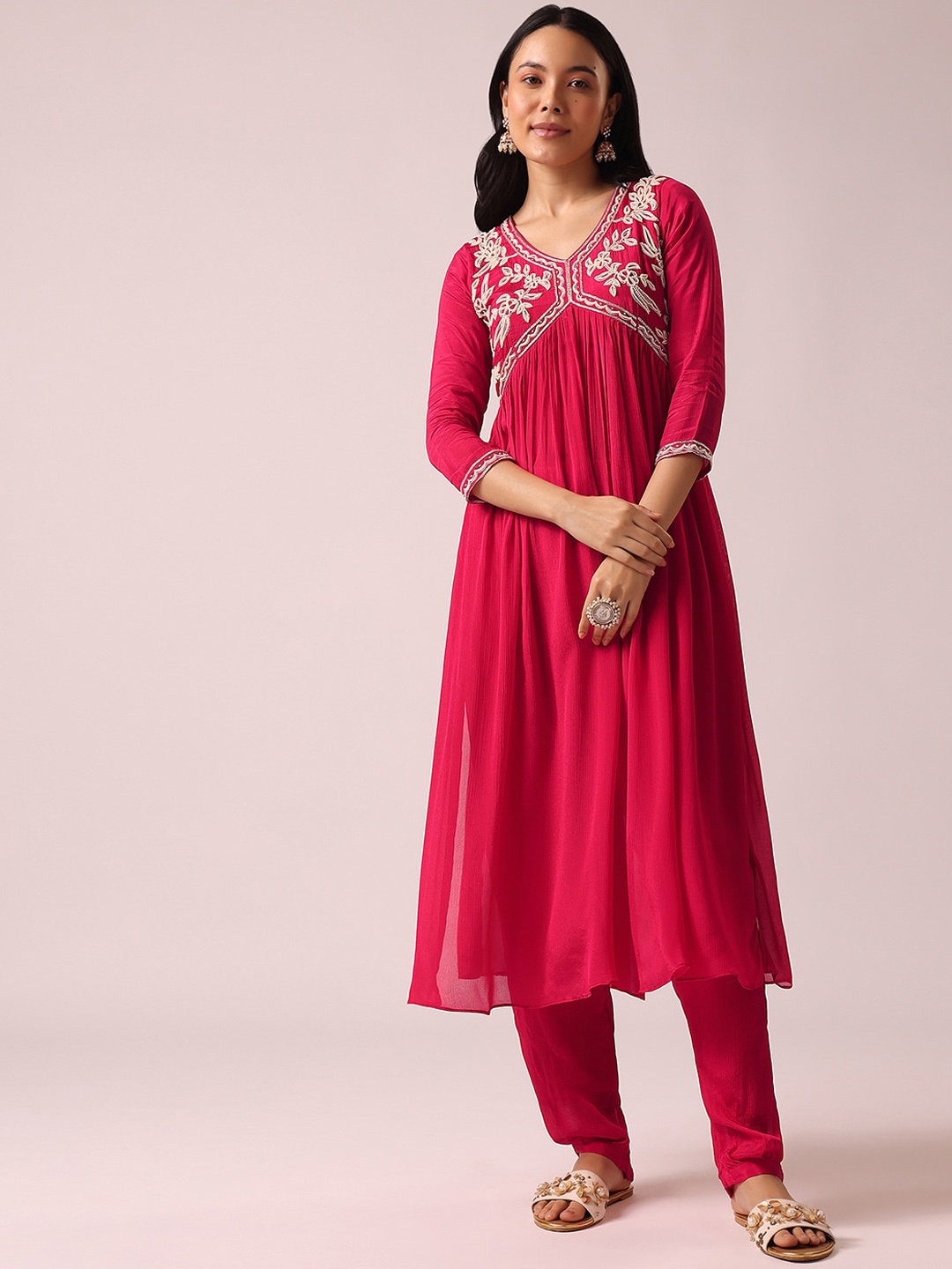 KALKI Fashion Floral Yoke Design Beads and Stones Anarkali Empire Kurta With Trousers, Pink
KALKI Fashion Floral Yoke Design Beads and Stones Anarkali Empire Kurta With Trousers, Pink