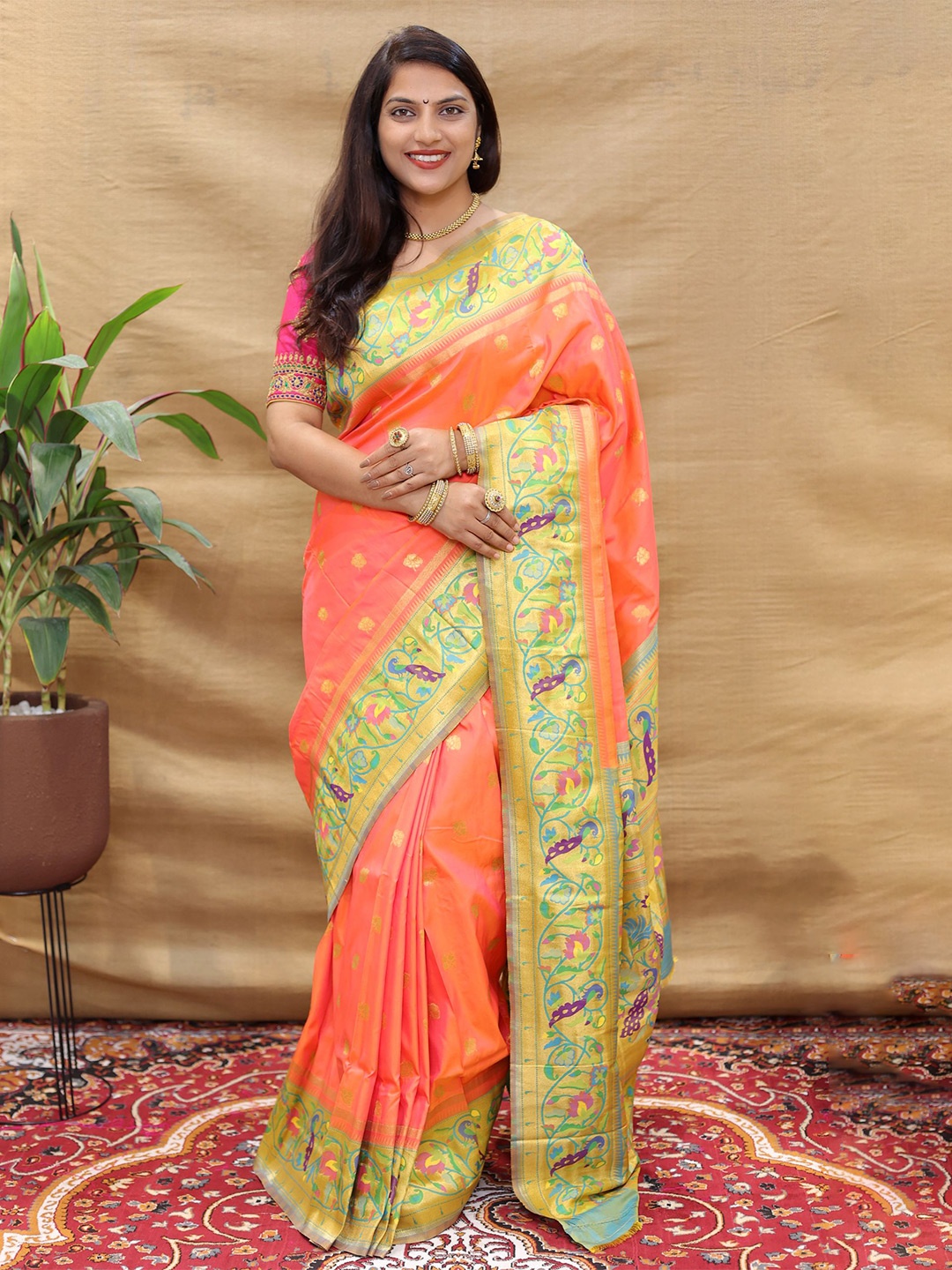 Royal Rajgharana Saree Ethnic Motifs Woven Design Zari Banarasi Sarees, Orange
Royal Rajgharana Saree Ethnic Motifs Woven Design Zari Banarasi Sarees, Orange