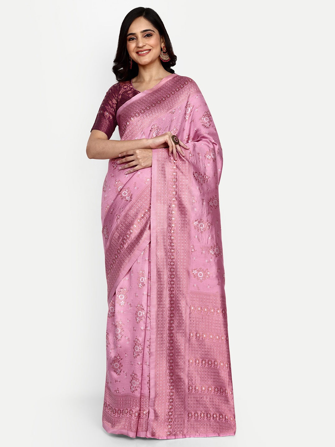 ALMAARI FASHION Ethnic Motifs Woven Design Zari Pure Silk Kanjeevaram Saree, Pink
ALMAARI FASHION Ethnic Motifs Woven Design Zari Pure Silk Kanjeevaram Saree, Pink