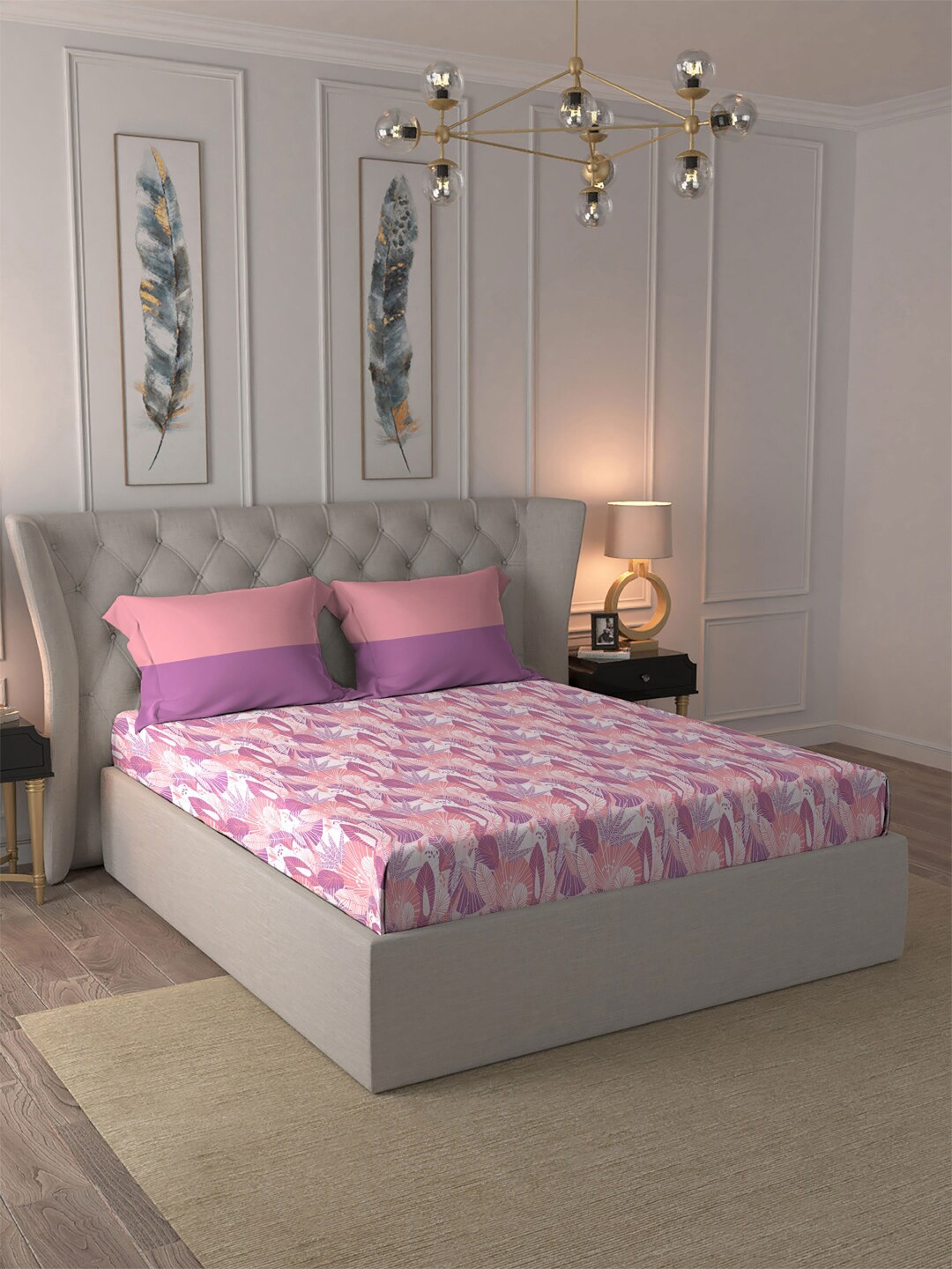 MYTRIDENT Celebration Pink Floral Pure Cotton 120 TC Queen Bedsheet with 2 Pillow Covers
MYTRIDENT Celebration Pink Floral Pure Cotton 120 TC Queen Bedsheet with 2 Pillow Covers