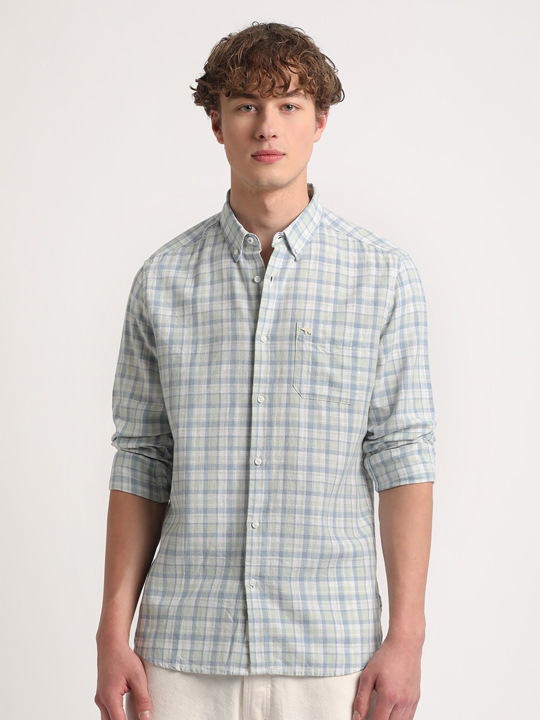 THE BEAR HOUSE Slim Fit Tartan Checks Button-Down Collar Long Sleeves Casual Shirt, Green
THE BEAR HOUSE Slim Fit Tartan Checks Button-Down Collar Long Sleeves Casual Shirt, Green
