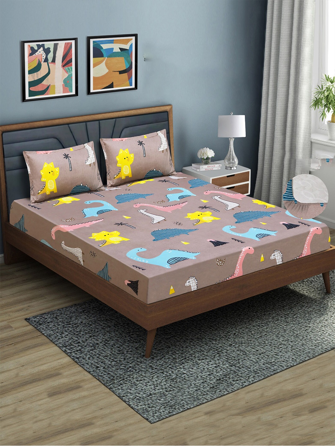Good Homes by Home Candy Brown & White 144 TC Fitted Queen Bedsheet with 2 Pillow Covers
Good Homes by Home Candy Brown & White 144 TC Fitted Queen Bedsheet with 2 Pillow Covers