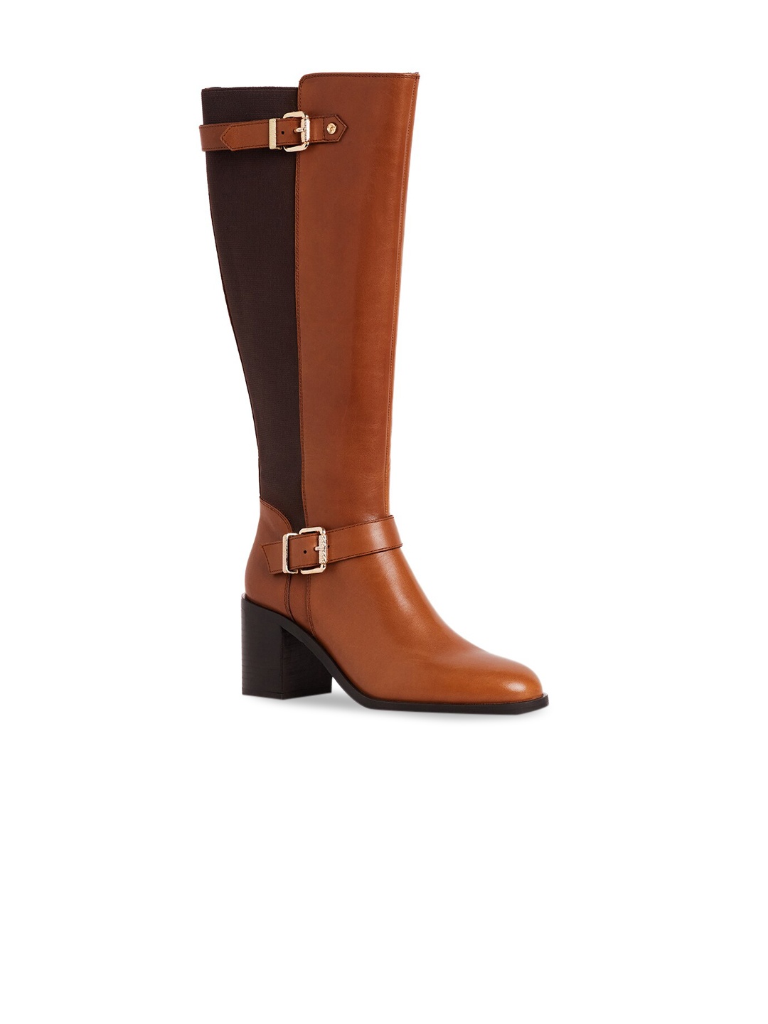 Peach Flores Women High Top Block-Heeled Leather Regular Boots With Buckle Detail, Tan
Peach Flores Women High Top Block-Heeled Leather Regular Boots With Buckle Detail, Tan