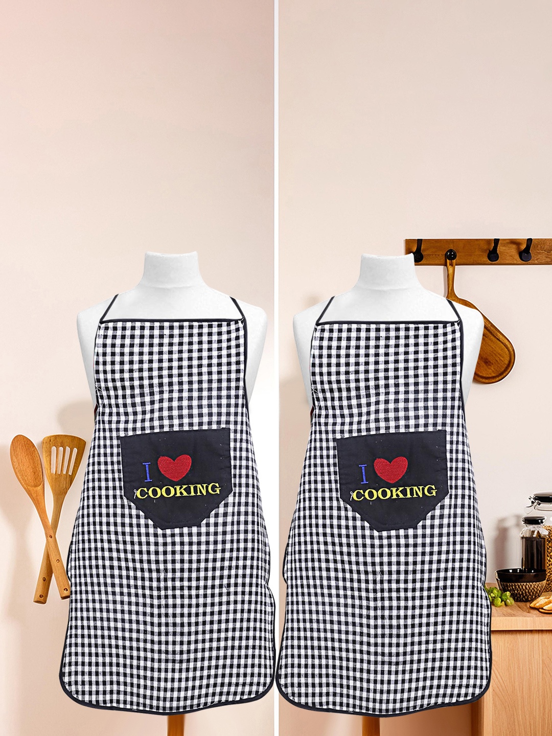 Kuber Industries Black & White 2 Pieces Checked Waterproof Cotton Apron With Front Pocket
Kuber Industries Black & White 2 Pieces Checked Waterproof Cotton Apron With Front Pocket
