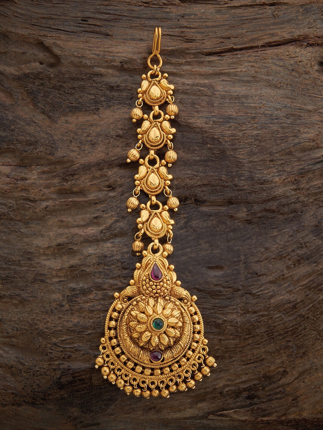 Kushal's Fashion Jewellery Gold-Plated Stone-Studded & Beaded Antique Maang Tikka
Kushal's Fashion Jewellery Gold-Plated Stone-Studded & Beaded Antique Maang Tikka
