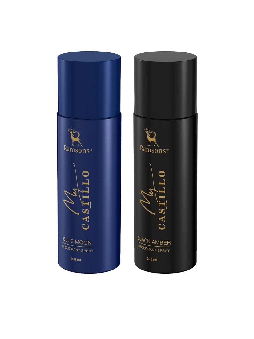 Ramsons Set of 2 My Castillo Deodorant Spray - Blue Moon & Black Amber - 200 ml Each
Ramsons Set of 2 My Castillo Deodorant Spray - Blue Moon & Black Amber - 200 ml Each