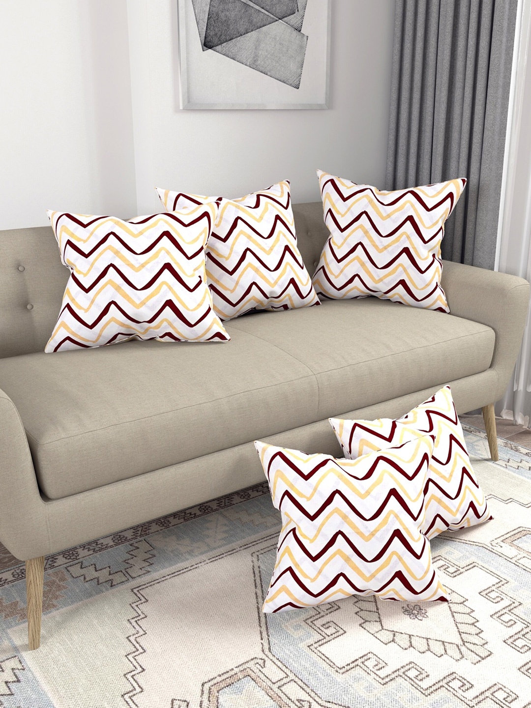 Salona Bichona White & Yellow 5 Pieces Striped Pure Cotton Rectangle Cushion Covers
Salona Bichona White & Yellow 5 Pieces Striped Pure Cotton Rectangle Cushion Covers