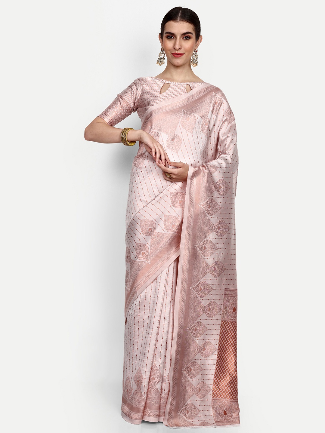ALMAARI FASHION Ethnic Motifs Woven Design Zari Pure Silk Kanjeevaram Saree, Off white
ALMAARI FASHION Ethnic Motifs Woven Design Zari Pure Silk Kanjeevaram Saree, Off white